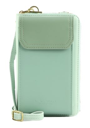 SEIDENFELT MANUFAKTUR Calla Tricolor Phone Wallet Aqua Shades / Gold