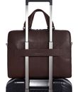 PIQUADRO Harper 2 Handle Briefcase Dark Brown