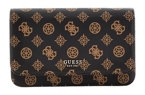 GUESS Loralee Xbody Flap Organizer Mocha Logo