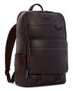 PIQUADRO Blue Square Revamp Two Compartment Computer Backpack Mahogany