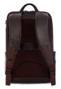 PIQUADRO Blue Square Revamp Two Compartment Computer Backpack Mahogany