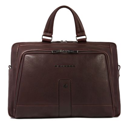 PIQUADRO Carl 2 Compartment Briefcase Dark Brown