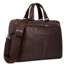 PIQUADRO Carl 2 Compartment Briefcase Dark Brown PIQUADRO Carl 2 Compartment Briefcase Dark Brown