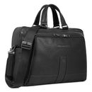 PIQUADRO Carl 2 Compartment Briefcase Black PIQUADRO Carl 2 Compartment Briefcase Black