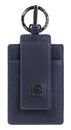 PIQUADRO Carl Leather Keyring With Carabiner Hook Night Blue