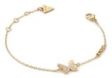 GUESS Chrysalis Pave Butterfly Bracelet S Yellow Gold
