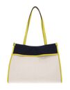 THE BRIDGE Elisa Beach Bag Naturale / Jeans / Lime THE BRIDGE Elisa Beach Bag Naturale / Jeans / Lime