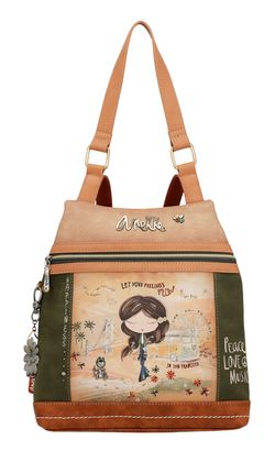 Anekke Peace & Love Anti-Theft Backpack Camel