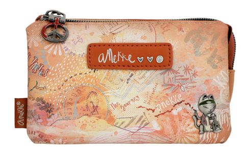 Anekke Peace & Love Flowers 3-Compartment Coin Purse Multicolor