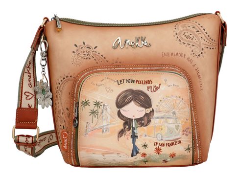 Anekke Peace & Love Crossbody Bag L Camel