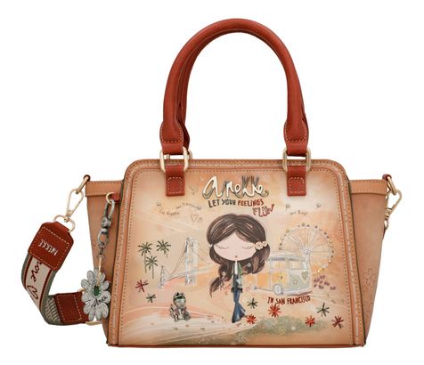 Anekke Peace & Love Bowling Short Handle Bag Camel