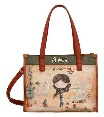 Anekke Peace & Love Tote Bag Camel