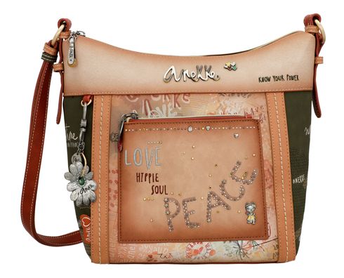 Anekke Peace & Love Flowers Crossbody Bag L Multicolor