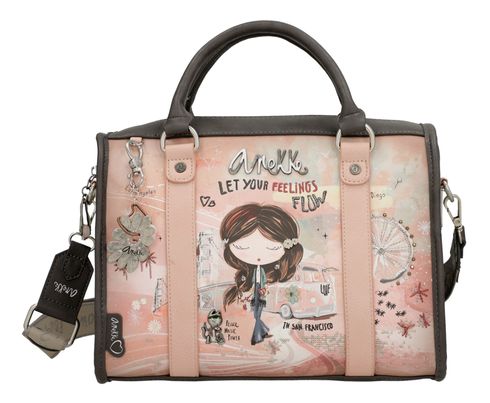 Anekke Peace & Love Bowling Handle Bag Pink