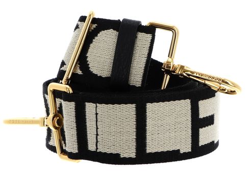 COCCINELLE Nastro Signature Shoulder Strap Chalk / Noir