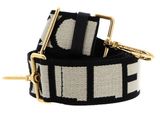 COCCINELLE Nastro Signature Shoulder Strap Chalk / Noir
