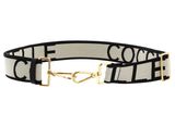 COCCINELLE Nastro Signature Shoulder Strap Chalk / Noir