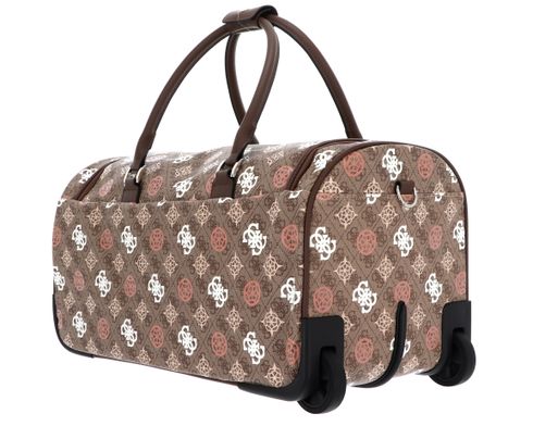 GUESS Reisetasche Eliette Logo Wheeled Duffel Latte Logo Multi 