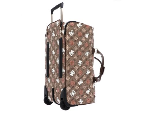 GUESS Reisetasche Eliette Logo Wheeled Duffel Latte Logo Multi 