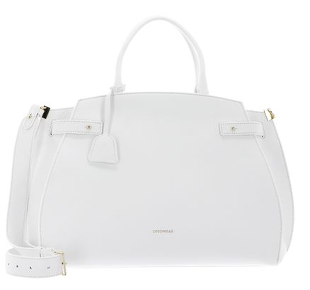 COCCINELLE Kliche Handbag Grained Leather Brillant White