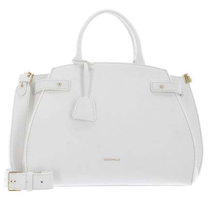 COCCINELLE Kliche Handbag Grained Leather Brillant White