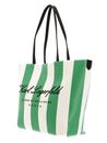 KARL LAGERFELD Hotel Karl Beach Stripe Tote Bag Natural / Deep Mint KARL LAGERFELD Hotel Karl Beach Stripe Tote Bag Natural / Deep Mint
