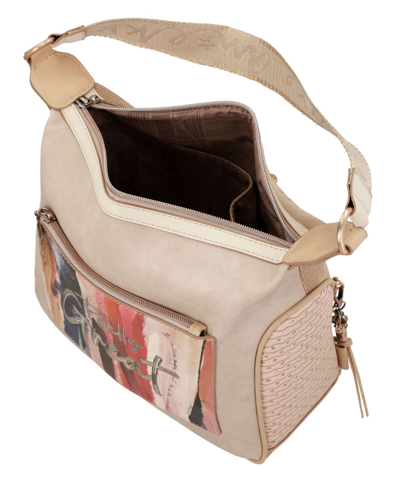 Sac à épaule Anekke Studio - Multicolor (beige/bleu/taupe) - Spacieux, Bandoulière Réglable Et Compartiment Organisé