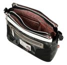 Anekke Peace & Love Nature Sixties 3 Compartment Crossbody Bag Black & White Anekke Peace & Love Nature Sixties 3 Compartment Crossbody Bag Black & White