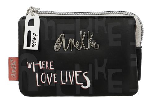 Anekke Peace & Love Nature Sixties Three Compartment Purse S Black & White