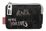 Anekke Peace & Love Nature Sixties Three Compartment Purse S Black & White Anekke Peace & Love Nature Sixties Three Compartment Purse S Black & White