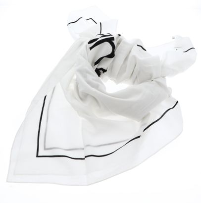 Calvin Klein Cut Out Monologo Shawl Bright White