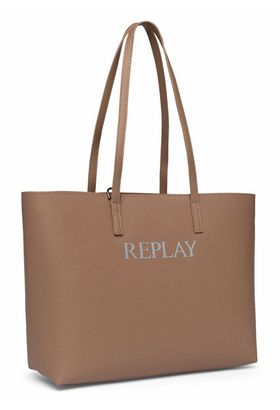 REPLAY Shopper Dirty Pale Beige + Black