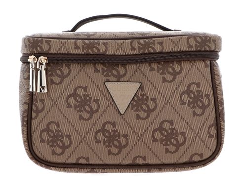 GUESS Berta Toiletry Train Case Latte Logo / Brown