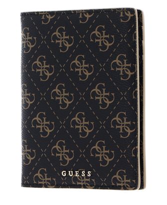 GUESS Passport Case Brown Logo