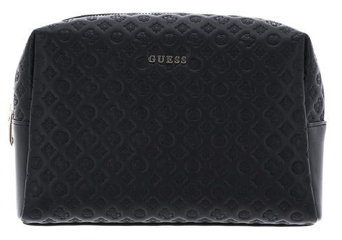 GUESS Large Top Zip Cosmetic Bag Black