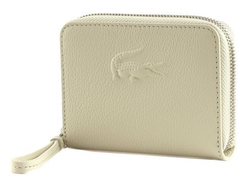 LACOSTE City Court Zip Coin Wallet XS Bone White