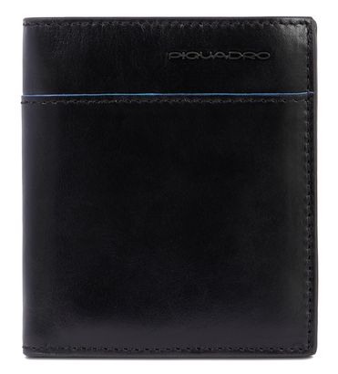 PIQUADRO Blue Square Revamp Vertical Men´s Wallet with Coin Pocket RFID Black