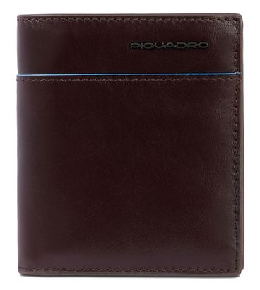 PIQUADRO Blue Square Revamp Vertical Men´s Wallet with Coin Pocket RFID Mahogany