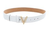 VALENTINO Hampton Plaque Buckle Belt W105 Bian / Oro - kürzbar VALENTINO Hampton Plaque Buckle Belt W105 Bian / Oro - kürzbar