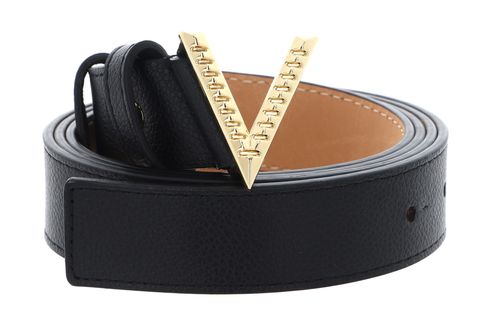 VALENTINO Hampton Plaque Buckle Belt W95 Nero / Oro - shortenable