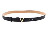 VALENTINO Hampton Plaque Buckle Belt W105 Nero / Oro - kürzbar VALENTINO Hampton Plaque Buckle Belt W105 Nero / Oro - kürzbar