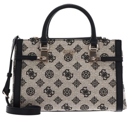 GUESS Loralee Status Satchel Black Logo