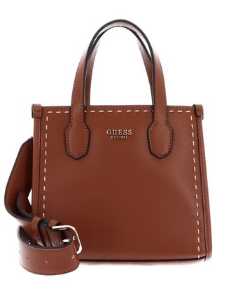 GUESS Silvana 2 Compartment Mini Tote XS Cognac