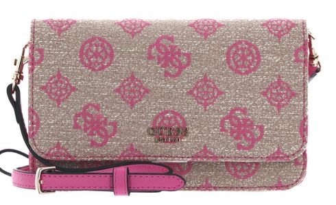 GUESS Loralee Xbody Flap Organizer Pink Logo