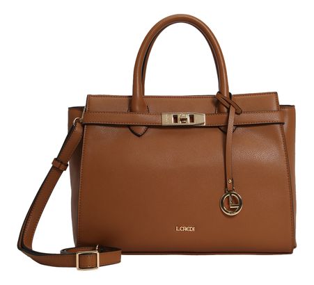 L.CREDI Konstanze Handle Bag Cognac