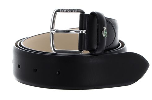 LACOSTE Elegance 35 Flat Raw Edge Belt W110 Noir