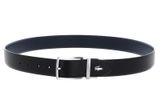 LACOSTE Elegance Punch Plain Leather Belt W125 Noir Marine - kürzbar