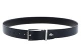 LACOSTE Elegance Punch Plain Leather Belt W125 Noir Marine - kürzbar