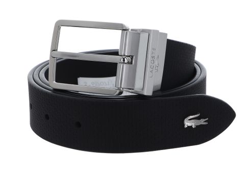 LACOSTE Casual Plain Grained Leather Belt W120 Noir - shortenable