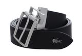 LACOSTE Casual Plain Grained Leather Belt W120 Noir - shortenable